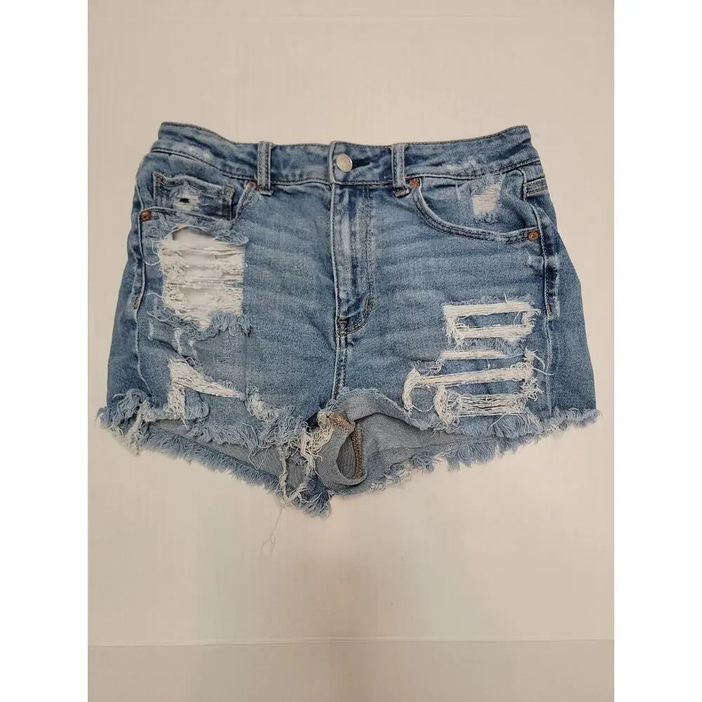 AMERICAN EAGLE MOM Shorts Womens Size 8 High Rise Distressed Stretch